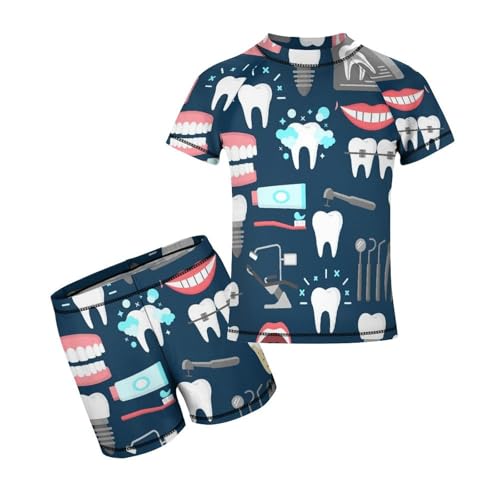 Dental Health DentalChildren's Swimsuits Boys Two Piece Suit7-9Y（120cm）