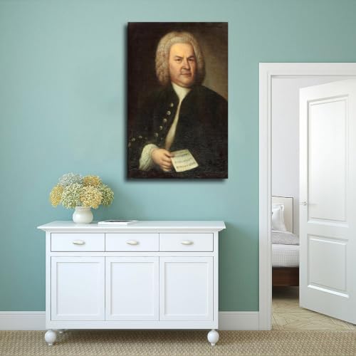 Poster Johann Sebastian Bach portrait impression sur toile déco murale