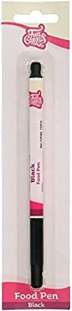 FunCakes Food Pen Black Black: Writer with 100% Edible Ink, Flexible Tip for both thick and thin lines, Easy Ink Flow, Great for personalizing your treats with Messages, Halal certified