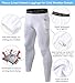 SPVISE Men's White Thermal Compression Pants Tights Leggings for Winter Fleece Lined Long Johns Sports Base Layer with Pocket
