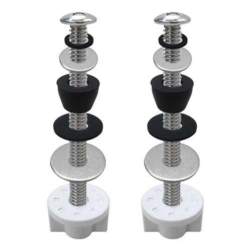 2-Sets Waterproof Stainless Toilet Seat Hinge Bolts Kit to Protect the Toilet Seat from Sliding, Shifting or Movement, with Rubber Washers Gaskets - Thumbnail 7
