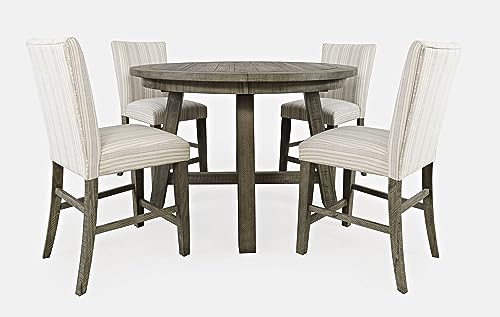 Jofran Inc. Telluride Contemporary Rustic Farmhouse Dining Table with Upholstered Chairs Set