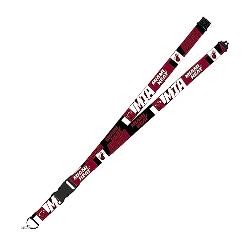 Rico Industries NBA Basketball Miami Heat 19" x 1" Premium Unisex-Adult Safety Breakaway Lanyard - Flash