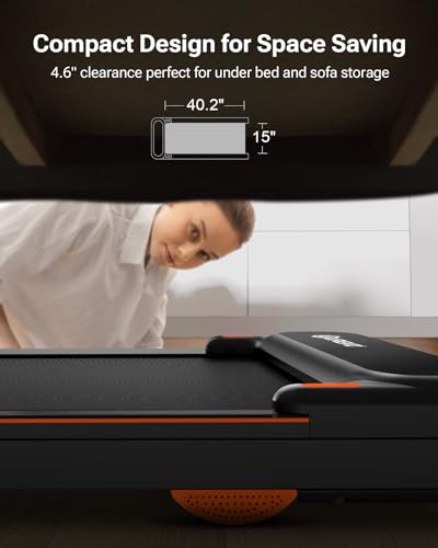 Urevo URTM026 Walking Pad, Under Desk Treadmill For Home Office, Portable Desk Treadmill With Double Shock Absorption Remote Control Led Display thumb #2