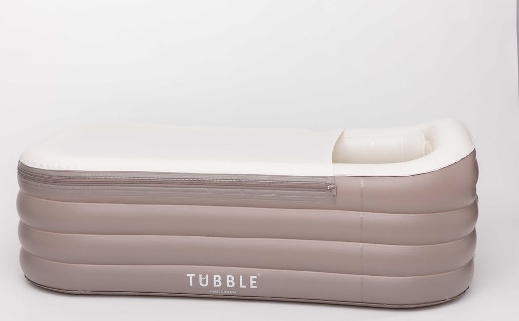 Tubble® Royale Badewanne Aufblasbar Ambiant Taupe 255 Liter - Faltbare Badewanne für Erwachsene bis 188 cm, Aufbau in 1min, Für Indoor und Outdoor, Home Spa & Eisbad