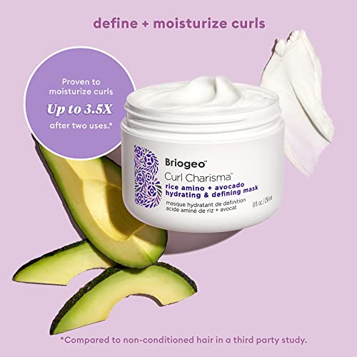 Briogeo Curl Charisma Rice Amino + Avocado Hydrating & Defining Mask | Hair Mask For Wavy, Curly, And Coily Hair | Vegan, Phalate & Paraben-Free | 8 Ounce #TOP2