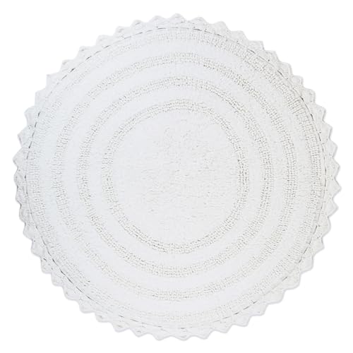 DII Crochet Collection Reversible Bath Mat, Round,...
