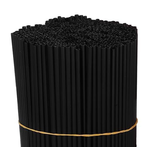 Pitillos negros desechables para cocteles 13 cm miniatura 3