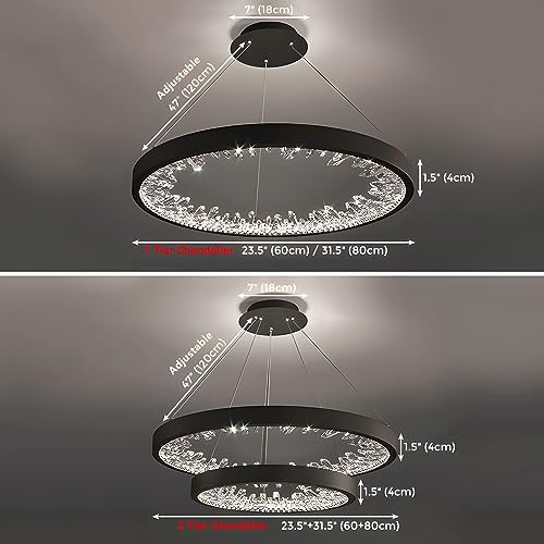 Luminaire suspendu LED cristal variable chic et dor&eacute; - 4