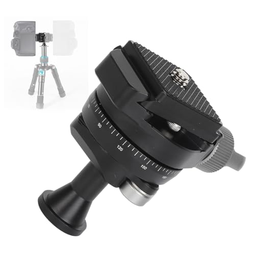 Jiawu Panoramiczna Odwrócona Głowica Kulowa Mini Głowica Statywu ze Stopu Aluminium, Obracana o 360° z płytką Szybkiego Uwalniania, śruba Konwersyjna 1/4 3/8 Cala do Lustrzanki Cyfrowej w Telefonie