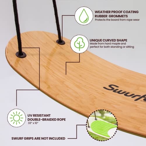 Swurfer Stand Up TreeSkate Outdoor Swing - Tree Swing for Kids with Adjustable Handles, Kids Outdoor Play Equipment, Durable, Weatherproof, Easy Installation, Holds Up to 200 lbs, Ages 6+ (Original) - Thumbnail 5