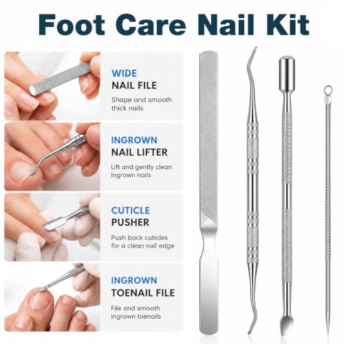 Image of MAYCREATE 10 Pcs Nail Clipper Set for Ingrown Toe Care with Pedicure File