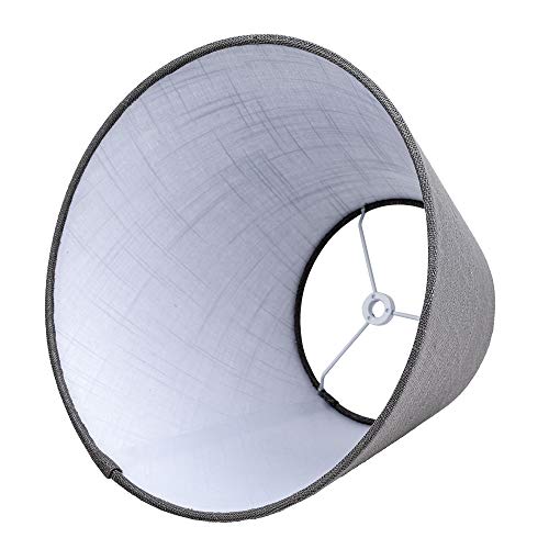 Alucset Small Lamp Shade, Barrel Fabric Lampshade For Table Lamp And Floor Light, 6X10X7.5 Inch, Natural Linen Hand Crafted, Spider (Grey) #TOP4