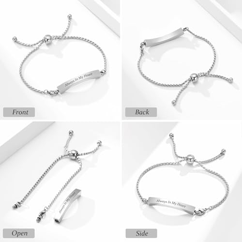 zeqingjw Heart Cremation Bracelet for Ashes Stainless Steel Urn Bangles for Ashes Memorial Keepsake Cremation Memorial Urn Bracelet - Adjustable,Free Fill Kit4