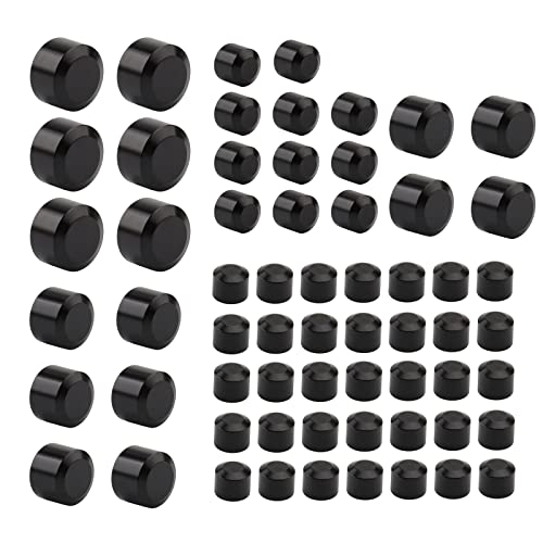 Motorcycle Bolt Covers Head Bolt Toppers Caps Kit for Harley Touring Road King Street Glide Road Glide 2017-2023 Softail 2018-2023 (Pack of 62)