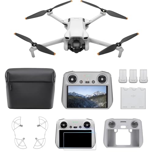 DJI Pack Mini 3 Vuela Más (RC) – Dron Mini con cámara ligero y plegable con vídeo 4K HDR, 38 min de tiempo de vuelo, Grabación vertical y funciones inteligentes, Color Gris