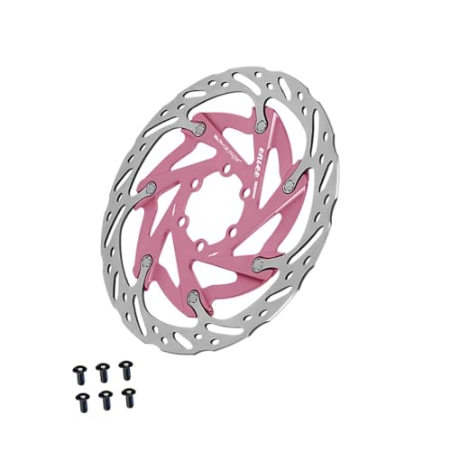 Colaxi Bike Disc Brake Rotor Braking 160mm Adults Portable Component Repair Parts Bicycle Rotor for Cycling Road Bike Sports Outdoor, Pink