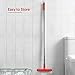 Floor Scrubber with Long Handle, 2 in 1 Scrubbing Brush Stiff Bristle Shower Cleaning Brush for Bathroom, Kitchen, Tub, Carpet, Grout, Tile(Red)