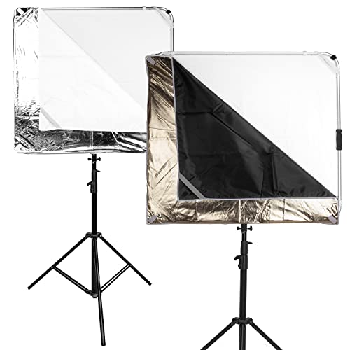 Fomito 5 in 1 Square Metal Flag Panel Reflector Set with Boom Arm 39x39 inch / 100x100cm - Portable Hand-held Light Reflector Flag Reflector Panel Scrim Photography by FOMITO - Image 8