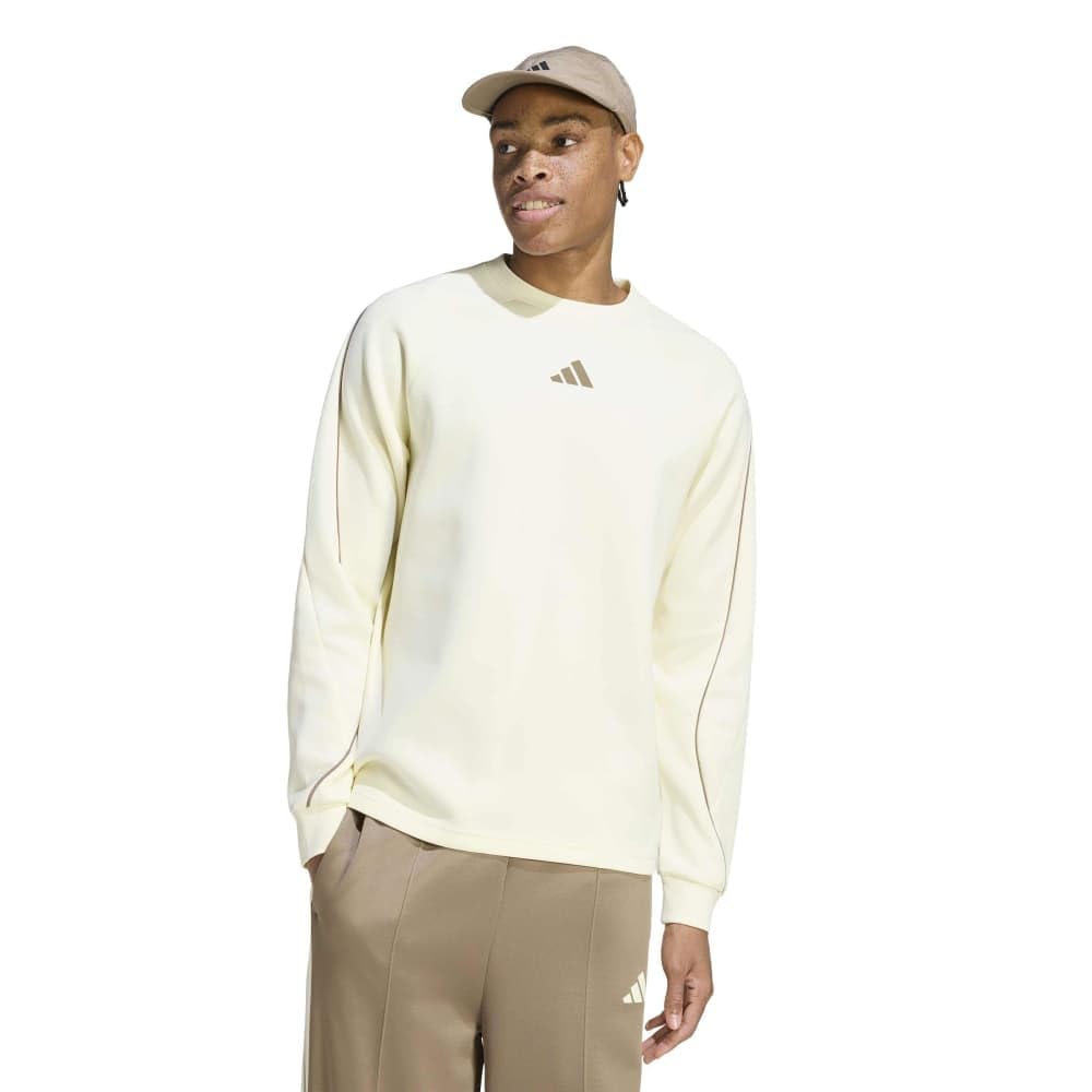 adidas Men's Stadium Crew Sweatshirt, ivory, S