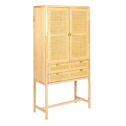 Bloomingville, Natural Woven Cane and Wood Cabinet with Doors and Drawers by Bloomingville - Used condition - US$356.34