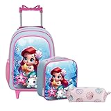 Kit Mochila Infantil com Rodinhas de Silicone + Lancheira + Estojo – Bolsa Escolar Reforçada para Meninas