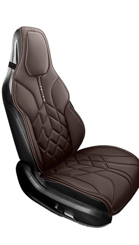 Housse de siège voiture universelle en PU marron protection intérieure de coussin automobile