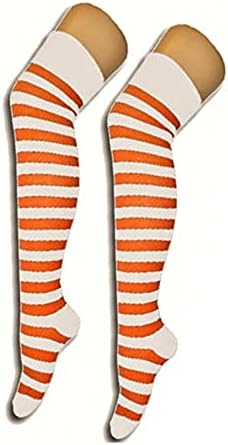 Style Lockers® New Ladies Girls Over The Knee Long Casual Plain Stiped Microfiber Socks Assorted Colours - Women Thigh High Socks UK Size 4-6
