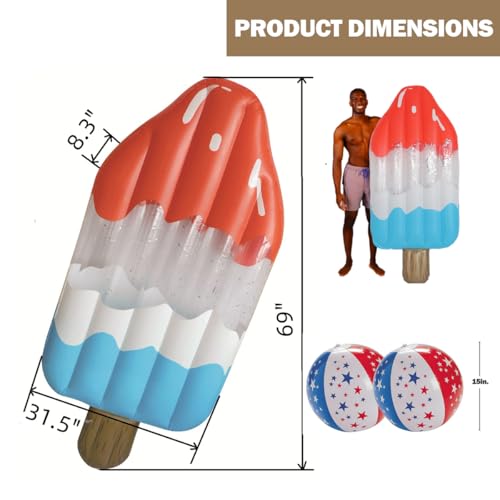 69in Inflatable Pool Float ChairP Inflatable Pool Floats for Adults Swimming Pool Floaties Lounge Float for Summer Outdoor Party Pool Floats Ice by JIADING - Image 3