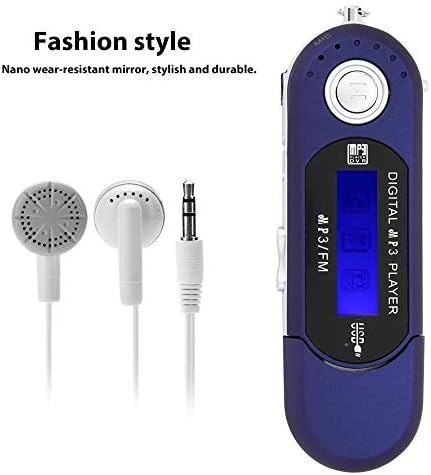 USB Stick Mp3 Player, Music Player with LCD Screen USB Mp3 Player with FM Radio, USB 2.0 High-Speed Transfer Multifunction MP3 Player(blue)