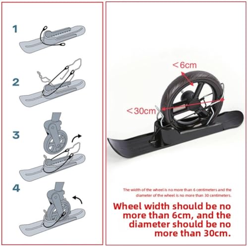 Plaque de ski pour poussette et vélo compatible roues 15-30cm - 6