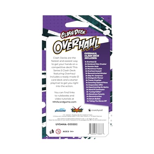 Jasco My Hero Academia Collectible Card Game Series 5: Clash Deck Overhaul - Ready to Play Out of The Box, 51 Card Deck & Playmat, MHA - Image 2