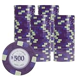 Gamers Lounge Poker Knights 13.5-gram Poker Chips (100-pack) - Casino Inspired Clay Composite ($500 Purple)