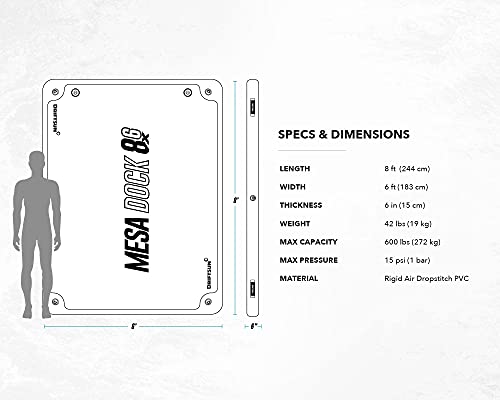 Driftsun Inflatable Floating Dock Platform - 8Ft X 6Ft Mesa Dock Floats, Floating Docks For Lakes & Boats, Inflatable Island, Swim Platform Blocks, Quick Inflation, Floating Mats For The Water #TOP6