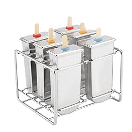 MOTOULAX Stainless Steel Mold Ice Cream Industrial Home Kitchen DIY Ice Pop Mould Maker Tool (Round Head Flat Plate)