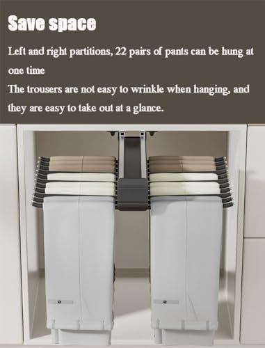 Porte-pantalons extractible et rétractable avec rail d'amortissement - 6