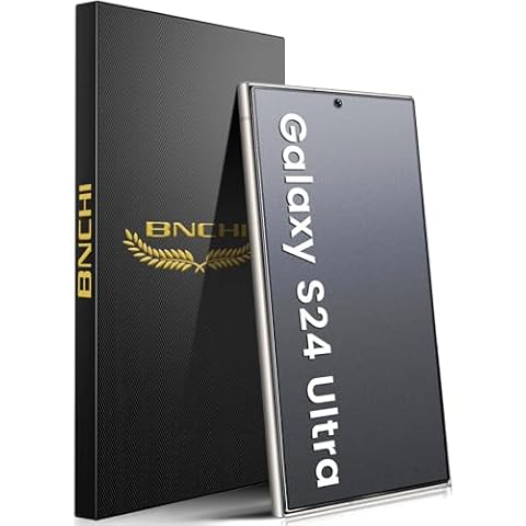 BNCHI 2 Pack Anti-Glare Matte Screen Protector for Samsung Galaxy S24 Ultra 6.8 inch, Support Fingerprint Unlock, 9H Tempered Glass Film, [Scratch Resistant] [Anti-Fingerprint] [ Smooth as Silk] Cover