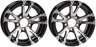 Two Aluminum Trailer Rims Wheels 5 Lug 14 in. Avalanche V-Spoke/Black
