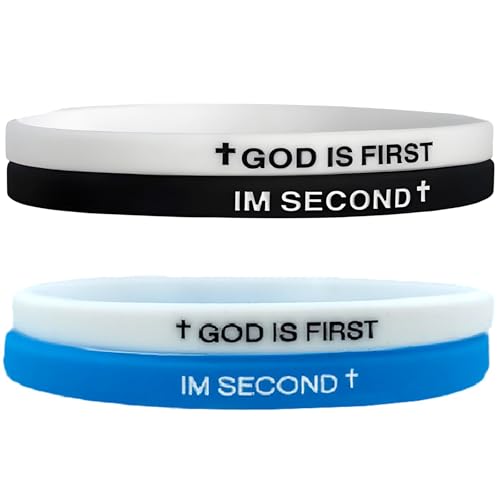 GOD IS FIRST BRACELET,IM Second Christian Rubber Inspirational Bible Verses Bracelets Motivational Jewelry Gifts for Men Women