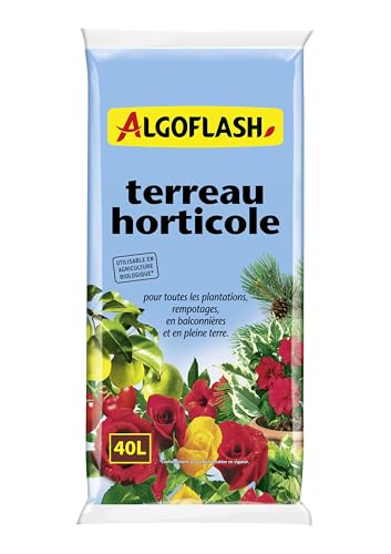 Algoflash Terreau Horticole, Utilisable en Agriculture Biologique - 40 L, Marron