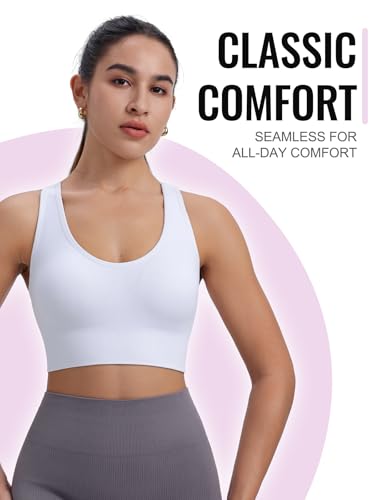 Sports Bras for Women High Support, Multipack Padded Supportive Criss Cross Back Wireless Running Yoga Workout Bra 3/5 Pack3