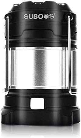 SUBOOS LED Camping Lantern Rechargeable, Brightest Lantern, Dimmable, 100h Runtime, 5200mAh Power Bank. Great Weatherproof Hurricane Light for Storms, Outages. (All Batteries Inc.)