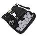TIKATARER Sports Accessories Bag, Oxford Cloth Portable Storage Pouch with Phone Pocket & 2 Internal Compartments, Ideal for Golf, 10-15 Balls, 3-5 Divot Tools, 10 Tees, 3 Gloves (Black)