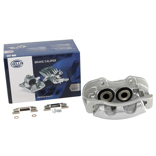 HELLA Premium Brake Caliper With Bracket, Rear Right, No Core Charge, Compatible with Select 2000-2007 Cadillac & Chevrolet & GMC
