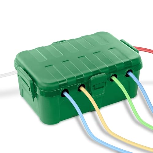QUOBAS Extra Large Outdoor Electrical Box Waterproof, IP54 Weatherproof Extension Cord Cover, Outdoor Plug Cover Protect Outlet, Plug, Power Strip, Tools, Holiday Light, Green