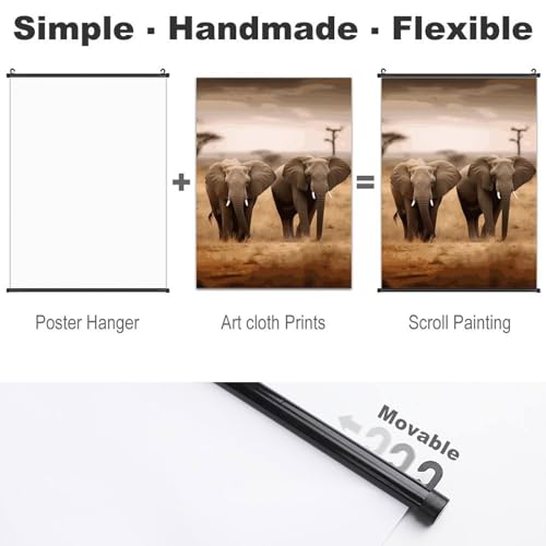 Poster sur toile éléphants imperméable BWQMNT pour décoration murale