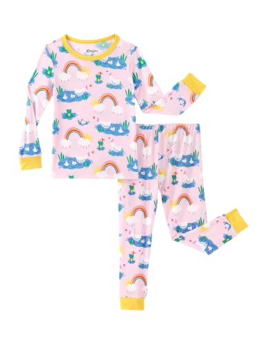 Image of PATPAT Bamboo Viscose Pajama Sets for Toddler Boys & Girls Baby Kids, Ultra-soft Snug fit Pjs Sleepers for Birthday Holiday