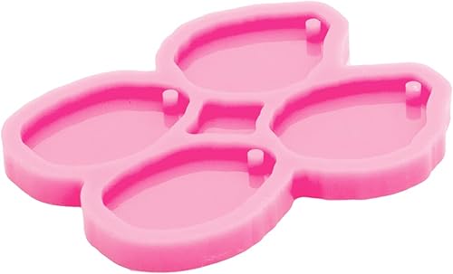 Miniatura 4 de Moldes de aretes con forma de lágrima súper brillantes con bordes irregulares de resina de forma ovalada para 2 pares de aretes de tamaño pequeño,