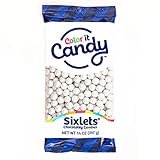 Color It Candy Shimmer White Sixlets 14 Oz Peg Bag - Perfect For Table Centerpieces, Weddings, Birthdays, Candy Buffets, & Party Favors.