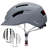 Adult Urban Bike Helmet - Adjustable Fit System & Integrated Taillight for Men Women